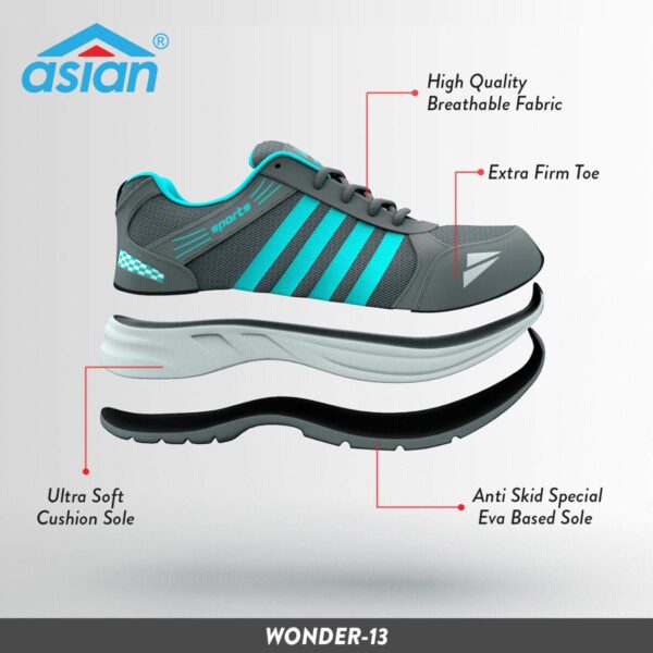 ASIAN Shoes Wonder-13 Grey Firozi