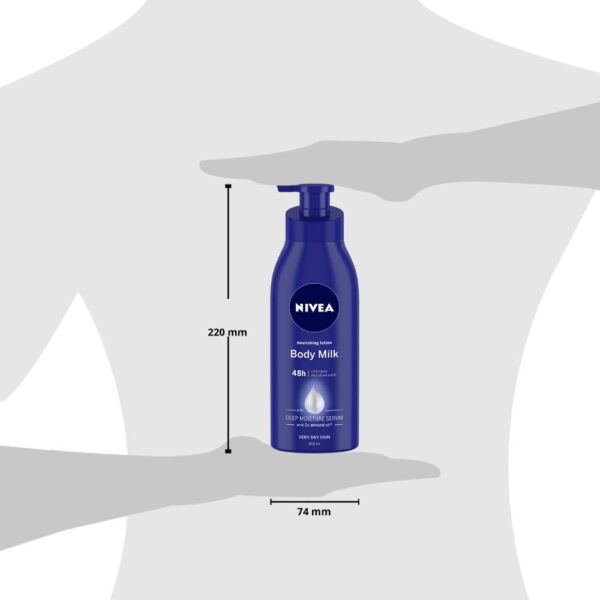 NIVEA Nourishing Lotion Body Milk With Deep Moisture Serum And 2x Almond Oil for Very Dry Skin, 400ml 3