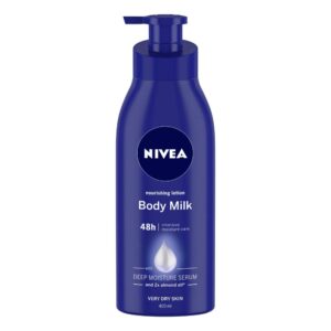NIVEA Nourishing Lotion Body Milk With Deep Moisture Serum And 2x Almond Oil for Very Dry Skin, 400ml